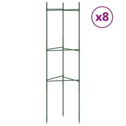 Berkfield Home Tomato Cages 8 pcs 116 cm Steel & PP in Green - thumbnail 1