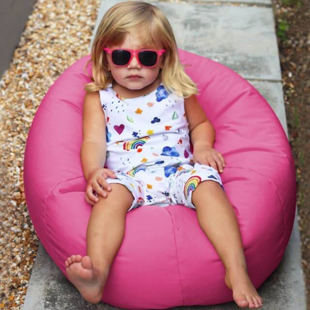 rucomfy Beanbags rucomfy Indoor Or Outdoor Kids Water Resistant Small Classic Beanbag in Cerise - image 1