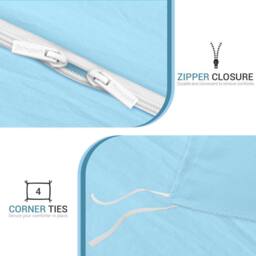 Grace Premium Reversible Prewashed Duvet Cover Set with Zipper Closure in Light Blue - Size: Single - thumbnail 8