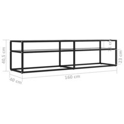 Berkfield Home TV Cabinet Transparent 160x40x40.5 cm Tempered Glass in Clear - thumbnail 6
