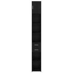 Berkfield Home Slim Storage Cabinet Black Oak 30x42.5x225 cm Engineered Wood - thumbnail 7