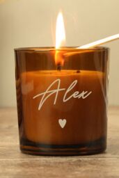 Personalised Memento Company Personalised Amber Glass Candle - thumbnail 4