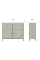 FWStyle Oak Veneer Sideboard Sage Green 2 Doors 2 Drawers Storage Cabinet - thumbnail 5