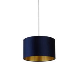 Lighting Collection Navy Velvet Drum Shade Gold Inner D40Cm Lamp Shade - thumbnail 3