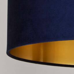 Lighting Collection Navy Velvet Drum Shade Gold Inner D40Cm Lamp Shade - thumbnail 4