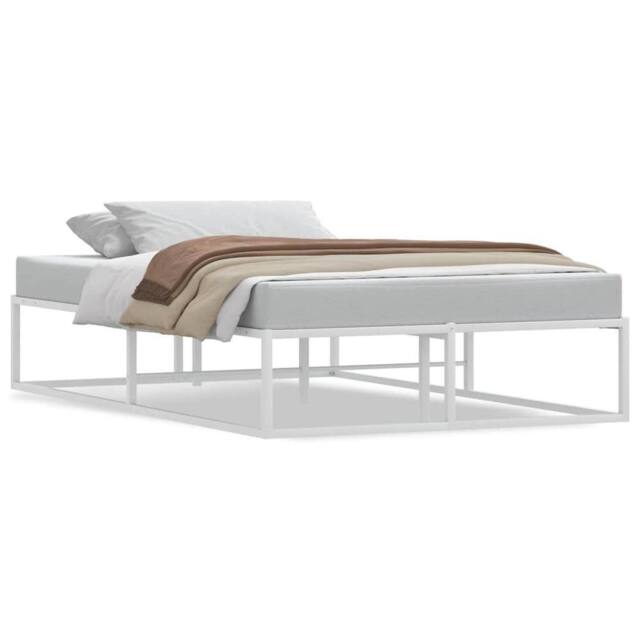 Berkfield Home Bed Frame without Mattress White 120x200 cm Metal - Size: Small Double - image 1