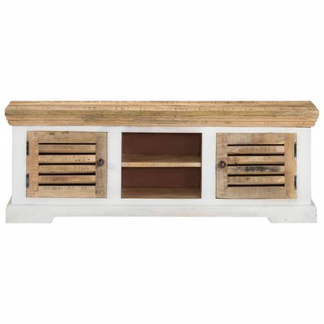 Berkfield Home TV Cabinet 110x30x40 cm Solid Wood Mango in Brown - Size: 110 x 30 x 40 cm - image 1
