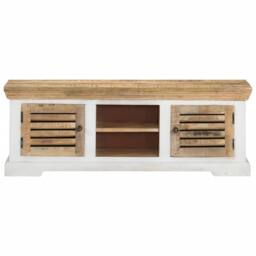 Berkfield Home TV Cabinet 110x30x40 cm Solid Wood Mango in Brown - Size: 110 x 30 x 40 cm - thumbnail 1