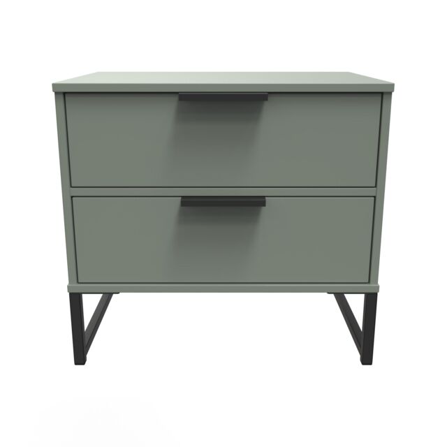 Ready Assembled 2 U Tamworth 2 Drawer Bedside Cabinet (Ready Assembled) in Pale Green - image 1