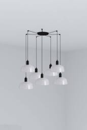 Netlighting Tatawin Medium Cluster Pendant Ceiling Light Black Gloss White 7x E27