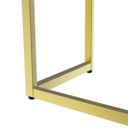 Nordara Rectangular Marble Top Bar Table Counter Dining High Desk Metal Frame in Gold - thumbnail 6