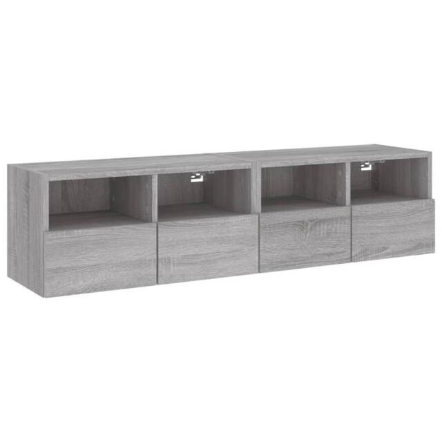 Berkfield Home TV Wall Cabinets 2 pcs Grey Sonoma 60x30x30 cm Engineered Wood - Size: 60 x 30 x 30 cm - image 1