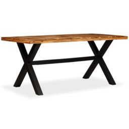 Berkfield Home Dining Table Solid Acacia & Mango Wood 180x90x76 cm in Brown - Size: 180 x 90 x 76 cm - thumbnail 2