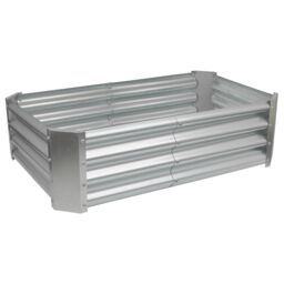 Harbour Housewares Raised Garden Beds - 2x Rectangular Bottomless Galvanised Steel Planter 120 x 60cm in Silver - Size: 120 x 60 cm - thumbnail 6