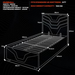 X Rocker Cosmos Single Bed with LED Lighting for Kids & Teens in Black - thumbnail 6