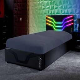 X Rocker Cosmos Single Bed with LED Lighting for Kids & Teens in Black - thumbnail 1