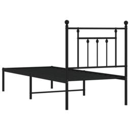 Berkfield Home Metal Bed Frame without Mattress with Headboard Black 75x190cm - Size: 75x190 cm - thumbnail 8