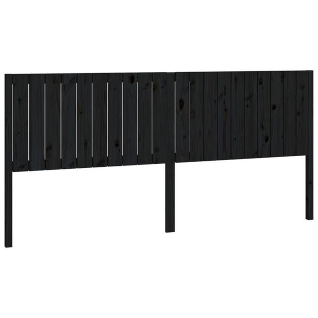 Berkfield Home Bed Headboard Black 205.5x4x100 cm Solid Wood Pine - image 1