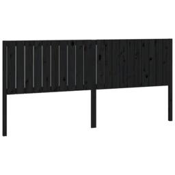 Berkfield Home Bed Headboard Black 205.5x4x100 cm Solid Wood Pine - thumbnail 1