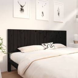 Berkfield Home Bed Headboard Black 205.5x4x100 cm Solid Wood Pine - thumbnail 2