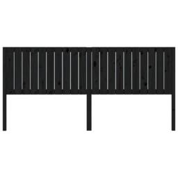 Berkfield Home Bed Headboard Black 205.5x4x100 cm Solid Wood Pine - thumbnail 3