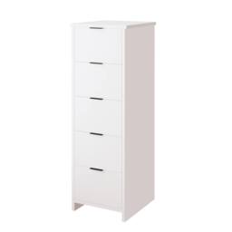 BIMOSSA Laura 5 Drawer Storage Cabinet, Slim Unit for Bedroom & Hallway in White - thumbnail 5