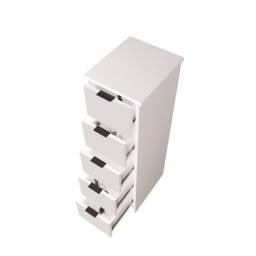 BIMOSSA Laura 5 Drawer Storage Cabinet, Slim Unit for Bedroom & Hallway in White - thumbnail 4