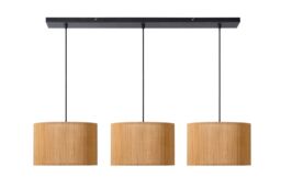 Lucide 'MAGIUS' Dimmable Adjustable Scandinavian Bar Pendant Light 3xE27 in Brown - thumbnail 2