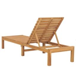 Berkfield Home Sun Lounger Solid Teak Wood in Brown - thumbnail 4