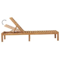 Berkfield Home Sun Lounger Solid Teak Wood in Brown - thumbnail 5