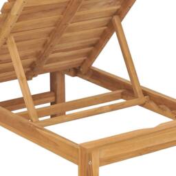 Berkfield Home Sun Lounger Solid Teak Wood in Brown - thumbnail 6