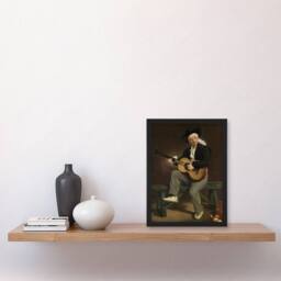 Artery8 The Spanish Singer Portrait Manet Vintage Framed Wall Art Print in Brown - Size: A4 - thumbnail 4