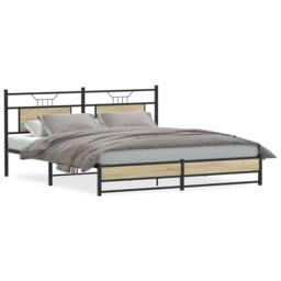 Berkfield Home Bed Frame without Mattress Sonoma Oak 160x200 cm Engineered Wood in Brown - thumbnail 2