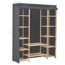 Berkfield Home Wardrobe Grey 135x40x170 cm Fabric - Size: 135 x 40 x 170 cm - thumbnail 6
