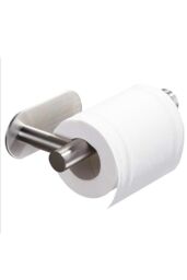 Living and Home Modern Wall Mounted Stainless Steel Toilet Paper Roll Holder in Silver - thumbnail 3