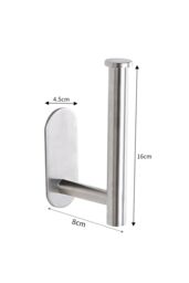 Living and Home Modern Wall Mounted Stainless Steel Toilet Paper Roll Holder in Silver - thumbnail 4