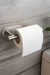 Living and Home Modern Wall Mounted Stainless Steel Toilet Paper Roll Holder in Silver