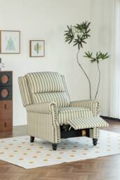 Living and Home Single Sofa Recliner Chair Armchair with Footrest in Green - thumbnail 2