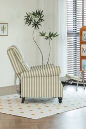 Living and Home Single Sofa Recliner Chair Armchair with Footrest in Green - thumbnail 6
