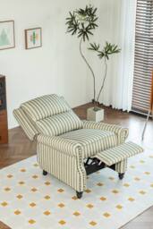 Living and Home Single Sofa Recliner Chair Armchair with Footrest in Green - thumbnail 7