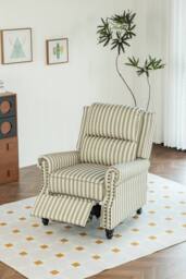 Living and Home Single Sofa Recliner Chair Armchair with Footrest in Green - thumbnail 5