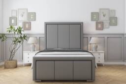 "Comfort Beds Savoy Dumfries Bed Frame - 50"" Upholstered Headboard in Light Grey - Size: King" - thumbnail 2