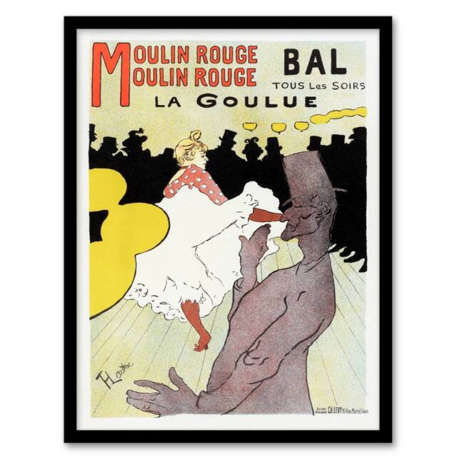 Artery8 Toulouse Lautrec Framed Wall Art Print Moulin Rouge La Goulue - Size: A4 - image 1