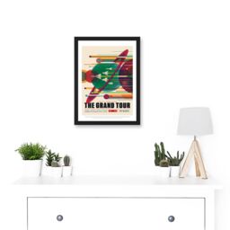 Artery8 The Grand Tour Nasa Space Tours Travel Jupiter Saturn Uranus Neptune Artwork Framed Wall Art Print A4 in Black - thumbnail 2
