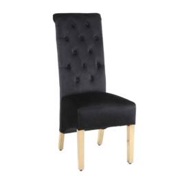HOME LUXE INTERIOR Pair Of 2 Sofia Black Dining Chairs Lion Knocker - Size: 1 Seater - thumbnail 4