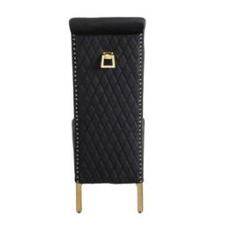 HOME LUXE INTERIOR Pair Of 2 Sofia Black Dining Chairs Lion Knocker - Size: 1 Seater - thumbnail 5