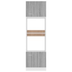Berkfield Home Microwave Cabinet Grey Sonoma 60x57x207 cm Engineered Wood - Size: 60 x 57 x 207 cm - thumbnail 5