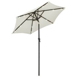 Berkfield Home Parasol with LED Lights Sand 200x211 cm Aluminium in Grey - thumbnail 2