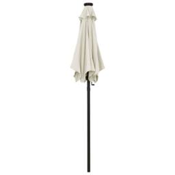 Berkfield Home Parasol with LED Lights Sand 200x211 cm Aluminium in Grey - thumbnail 3