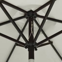 Berkfield Home Parasol with LED Lights Sand 200x211 cm Aluminium in Grey - thumbnail 5